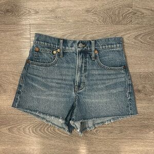 Madewell The Perfect Jean Short in Butler Wash High Rise Denim Cotton Cut Off 24